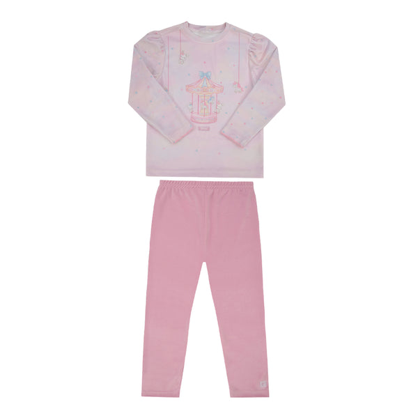 Conjunto Infantil Paraiso Abraço Plush Manga Bufante Estampa Exclusiva