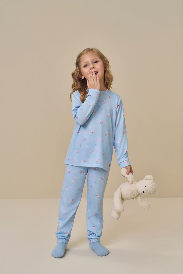 Conjunto Infantil Paraiso Abraço Inverno Estampado Manga Longa Feminino