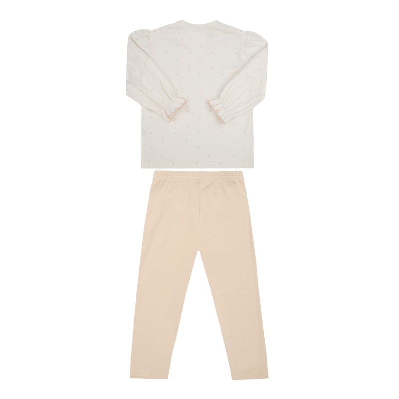 Conjunto Infantil Feminino Paraiso Kids Abraço Manga Longa Estampa Delicada - Image 5