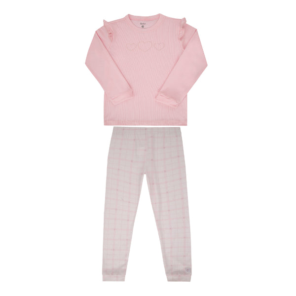 Conjunto Paraiso Kids Feminino Meia Estação Babado e Strass