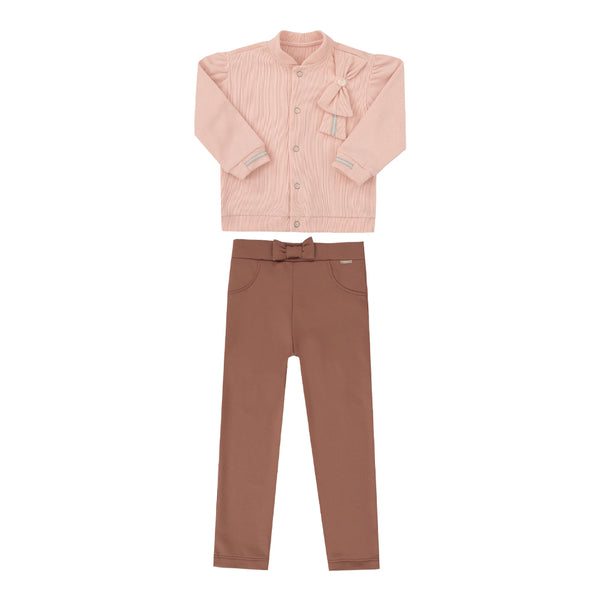 Conjunto Paraiso Kids Jaqueta Cotelê e Calça Thermo Feminino Inverno