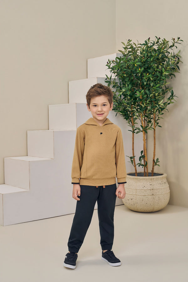 Conjunto Infantil Masculino Paraiso Kids Inverno com Capuz e Bordado Exclusivo