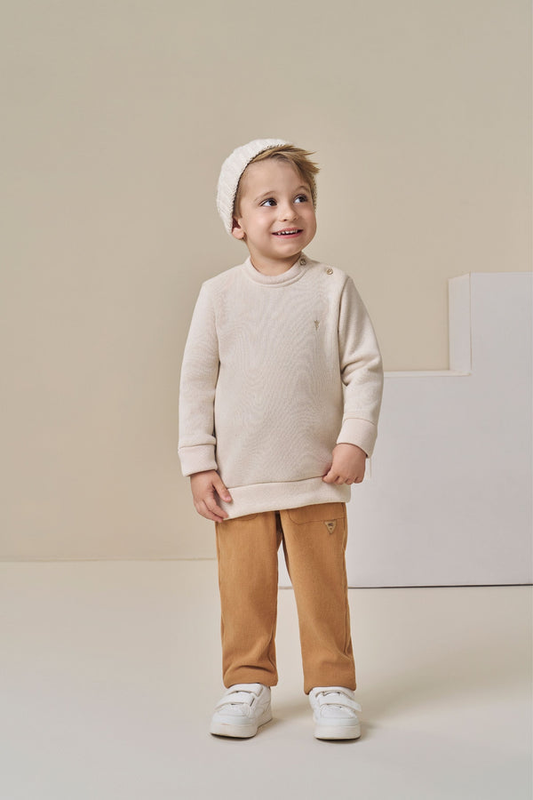 Conjunto Infantil Masculino Paraiso Kids Inverno com Tricot Felpudo e Cotelê