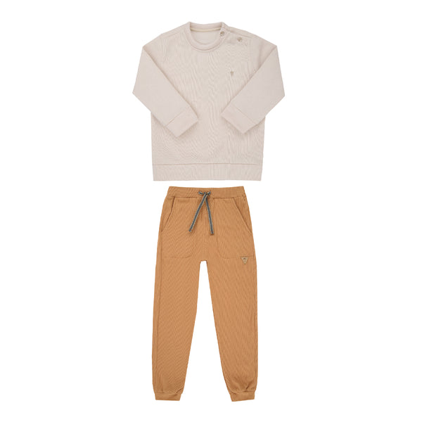 Conjunto Infantil Masculino Paraiso Kids Inverno com Tricot Felpudo e Cotelê
