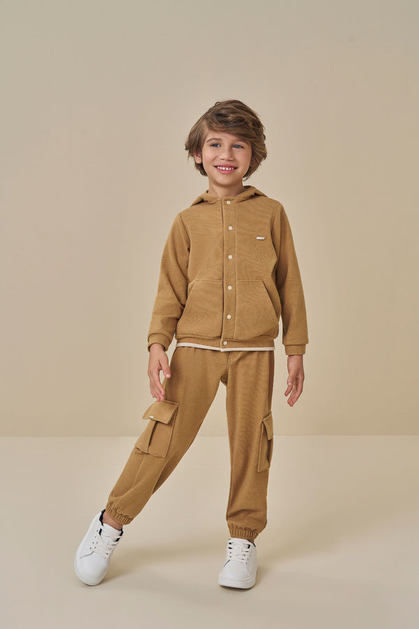Conjunto Infantil Paraiso Kids com Textura Canelada e Estampa 3D Masculino