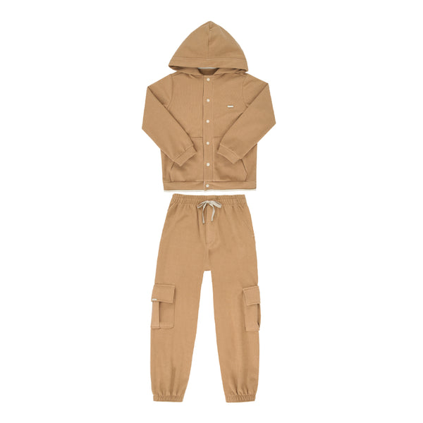 Conjunto Infantil Paraiso Kids com Textura Canelada e Estampa 3D Masculino