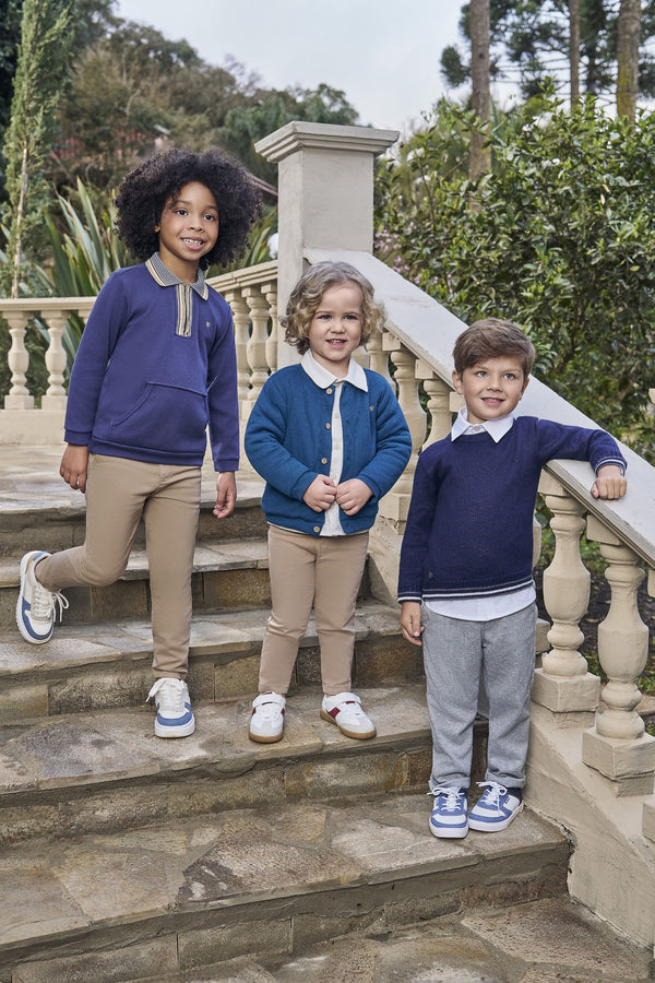 Conjunto Infantil Masculino Paraiso Kids 2 Meia Estação com Zíper e Bordado