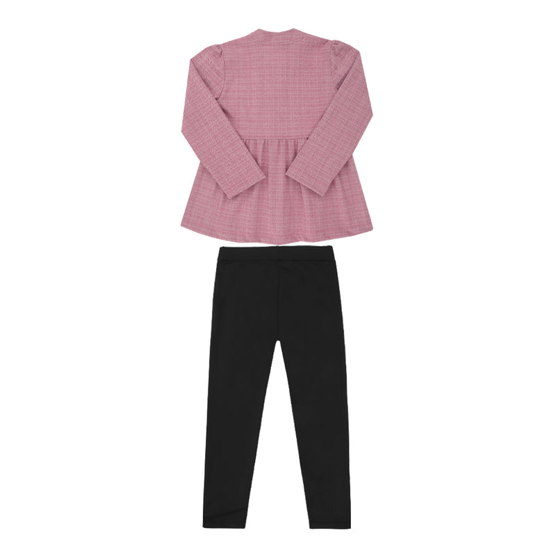 Conjunto Paraiso Kids Parka Felpada com Laço e Calça Térmica Aveludada - Image 5