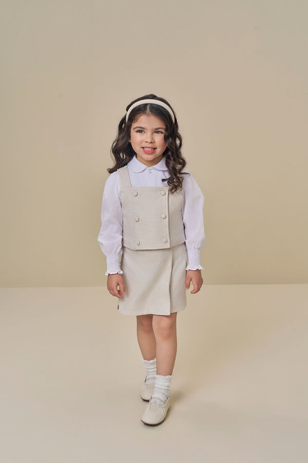 Conjunto Paraiso Kids 2 Feminino com Colete e Mangas Bufantes