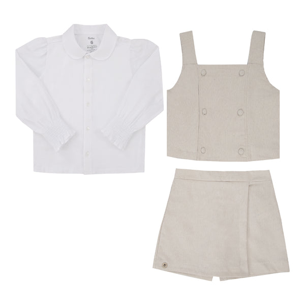 Conjunto Paraiso Kids 2 Feminino com Colete e Mangas Bufantes