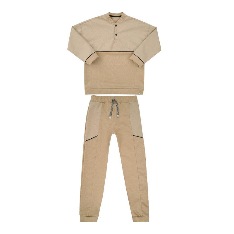 Conjunto Infantil Paraiso Kids Meia Estação Manga Longa Gola Henley Masculino - Image 5