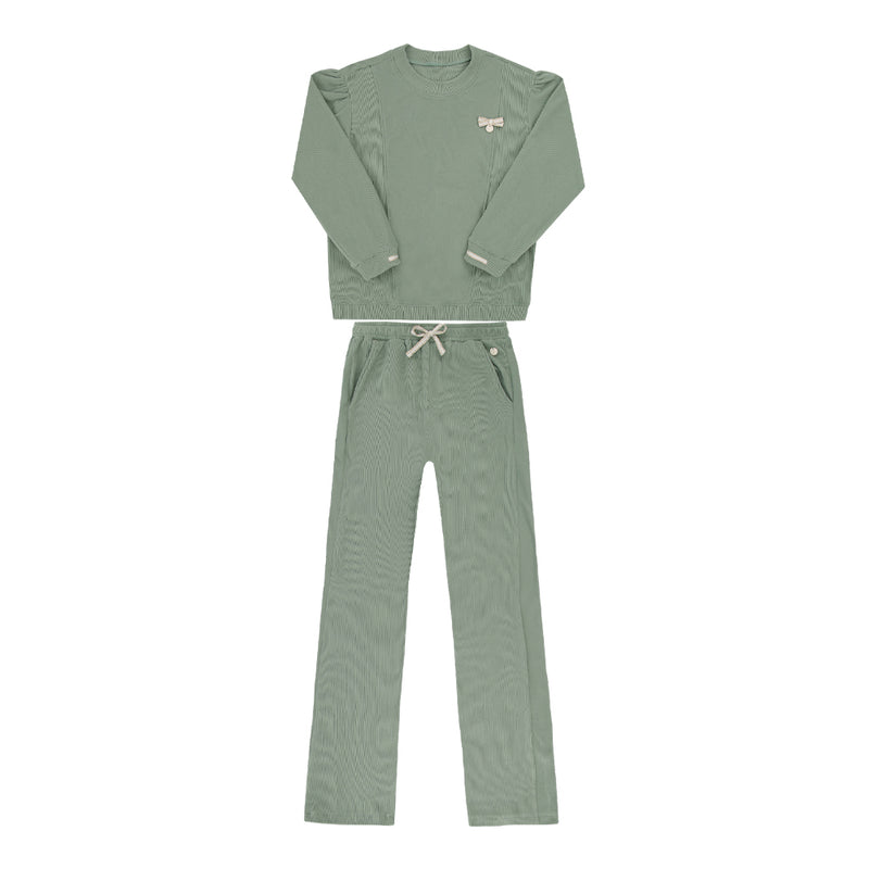 Conjunto Infantil Feminino Paraiso Malha Cotelê com Laço e Detalhes Especiais - Image 2