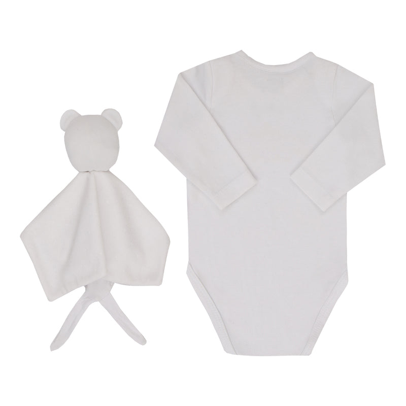 Kit Presente Recém-Nascido Paraiso Body Bordado e Naninha Branco - Image 5