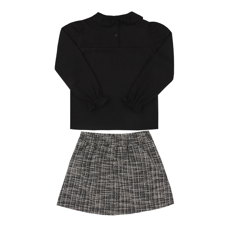 Conjunto Paraiso Kids com Gola Babado e Saia Tweed Shorts Embutido - Image 5