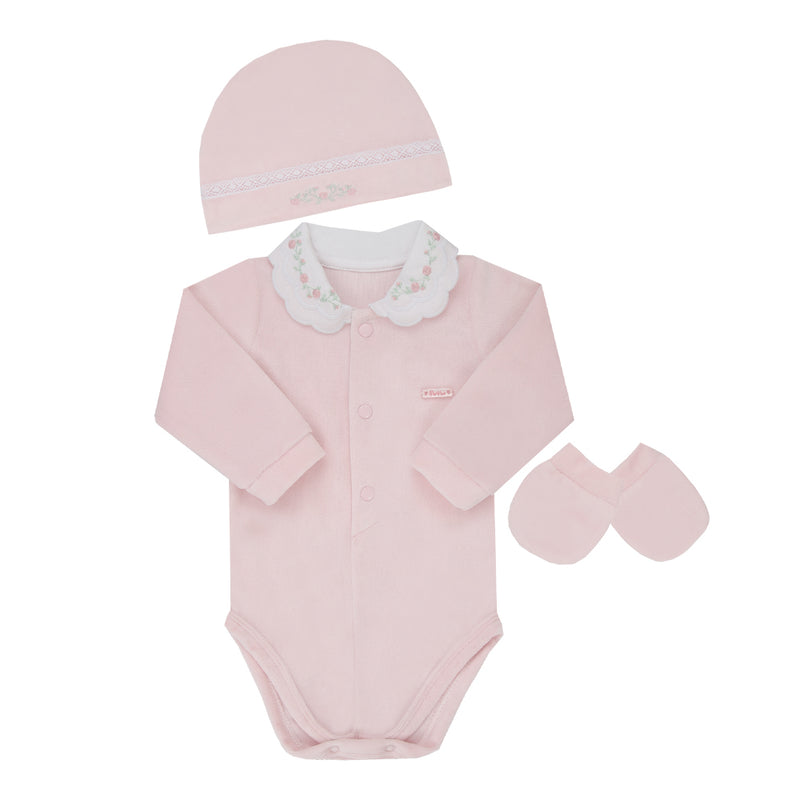 Kit Recém-Nascido Paraiso com Touca e Luvas Plush Inverno Feminino Inverno Paraiso 19289 - Image 5
