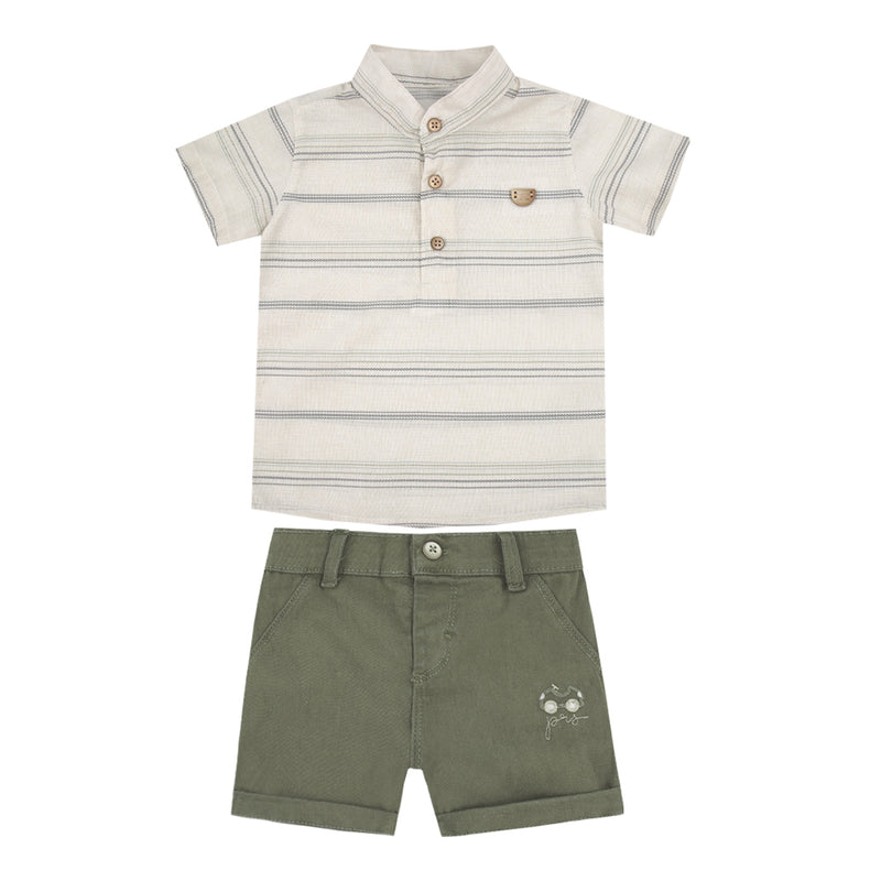 Conjunto Bata Estampada com Shorts Sarja Levemente Estruturada e Detalhe Bordado Paraiso - Image 5