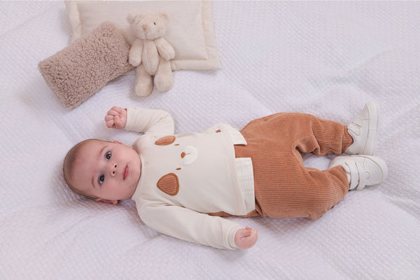 Macacão Longo Paraiso Filhotes Inverno Bebê Masculino Caramelo