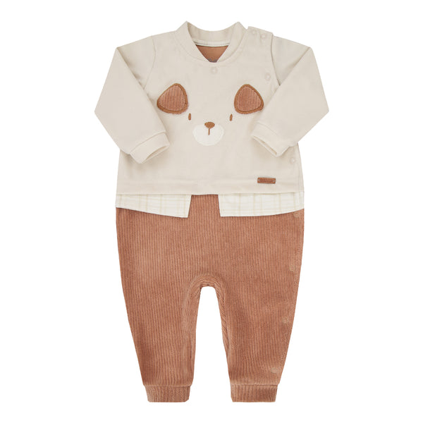 Macacão Longo Paraiso Filhotes Inverno Bebê Masculino Caramelo