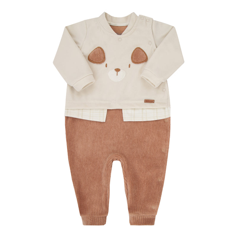 Macacão Longo Paraiso Filhotes Inverno Bebê Masculino Caramelo - Image 2