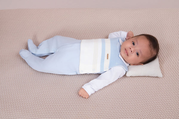 Macacão Longo Paraiso Baby com Tricô e Gola Bordada Trenzinho Meia Estação Paraiso 19401