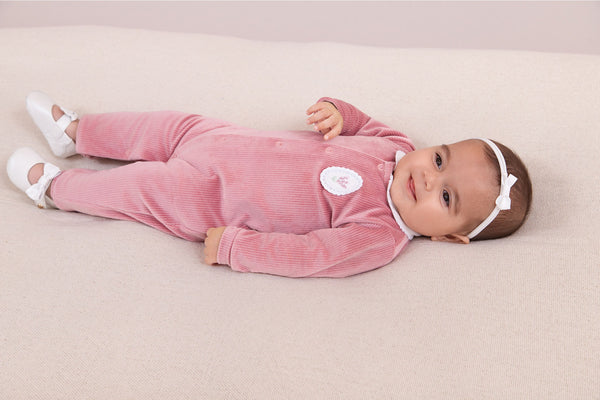 Macacão Longo Prematuro Plush Bordado Paraiso Feminino Inverno