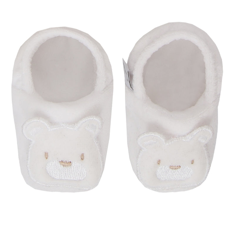 Pantufa Paraiso Plush Poá Unissex com Bordado e Sola Dupla Branco - Image 2