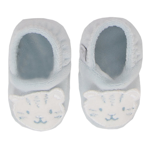 Pantufa Paraiso Plush Poá Unissex com Bordado e Sola Dupla Azul claro