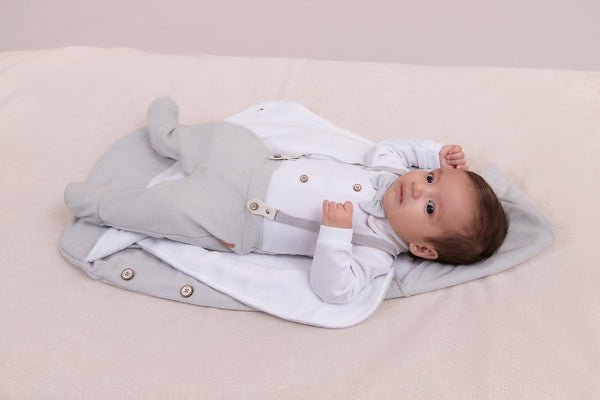 Saída Maternidade Paraiso Masculina Inverno 2 Peças Cinza Exclusiva