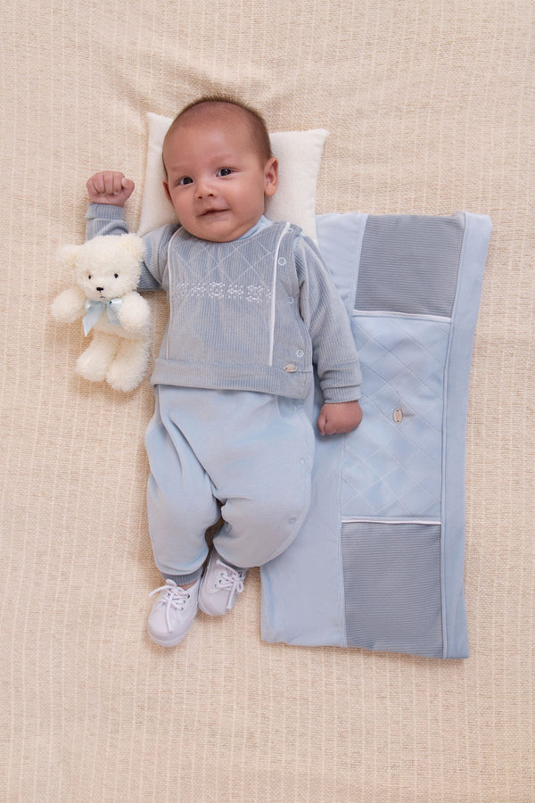 Saída Maternidade Paraiso Inverno Bebê Masculino com Manta e Bordado Exclusivo