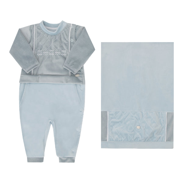 Saída Maternidade Paraiso Inverno Bebê Masculino com Manta e Bordado Exclusivo