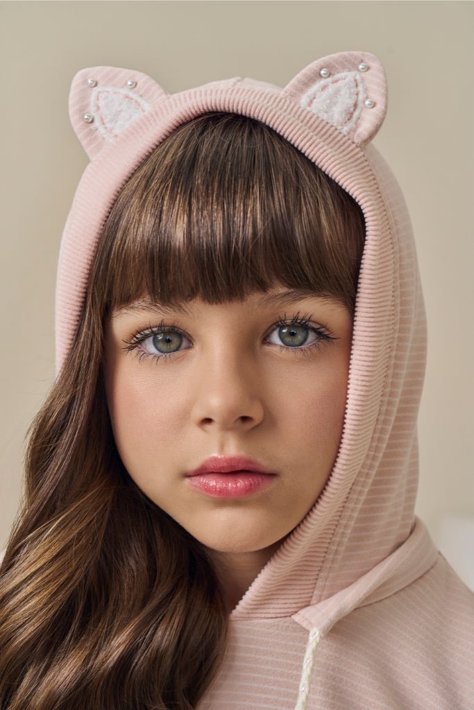 Vestido Paraiso Kids com Capuz, Orelhinhas e Pérolas Inverno - Image 2