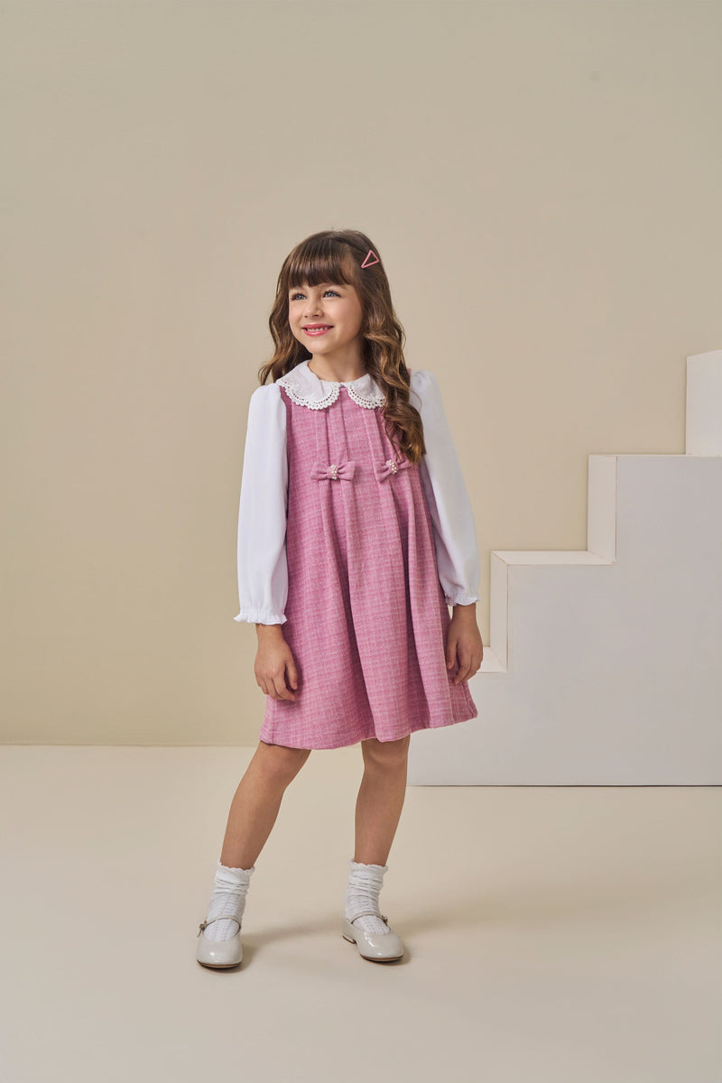 Vestido Cerimônia Paraiso com Gola Rendanda e Laços Pérola Infantil - Image 2