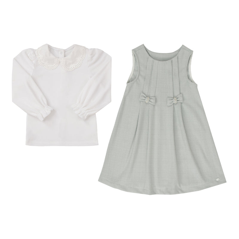 Vestido Cerimônia Paraiso com Gola Rendanda e Laços Pérola Infantil - Image 5