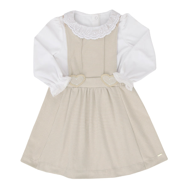 Vestido 2 Peças Paraiso Kids com Bordado Corações e Gola Laise