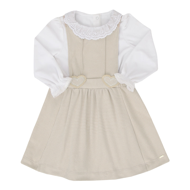 Vestido 2 Peças Paraiso Kids com Bordado Corações e Gola Laise - Image 2