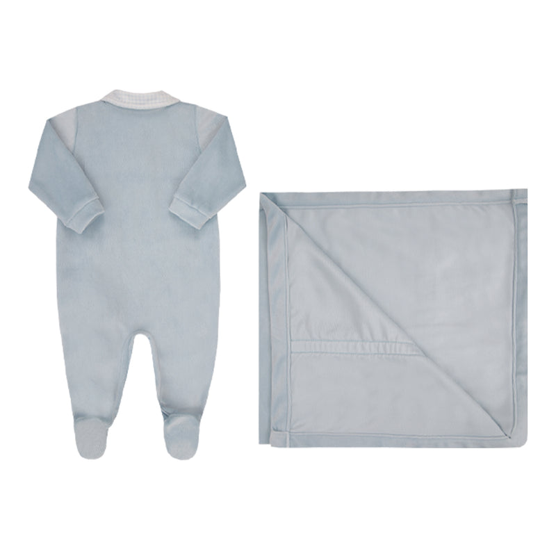 Saída Maternidade Paraiso Plush com Gola Pied Poule e Manta Exclusiva - Image 5