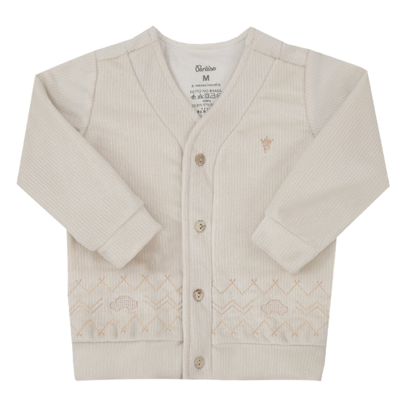 Suéter Plush Cerimônia Paraiso com Bordado e Botões Off White - Image 2
