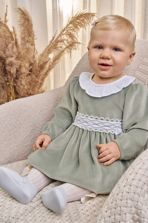 Vestido Paraiso Cerimônia Bebê Plush com Babado e Laço Exclusivo Inverno