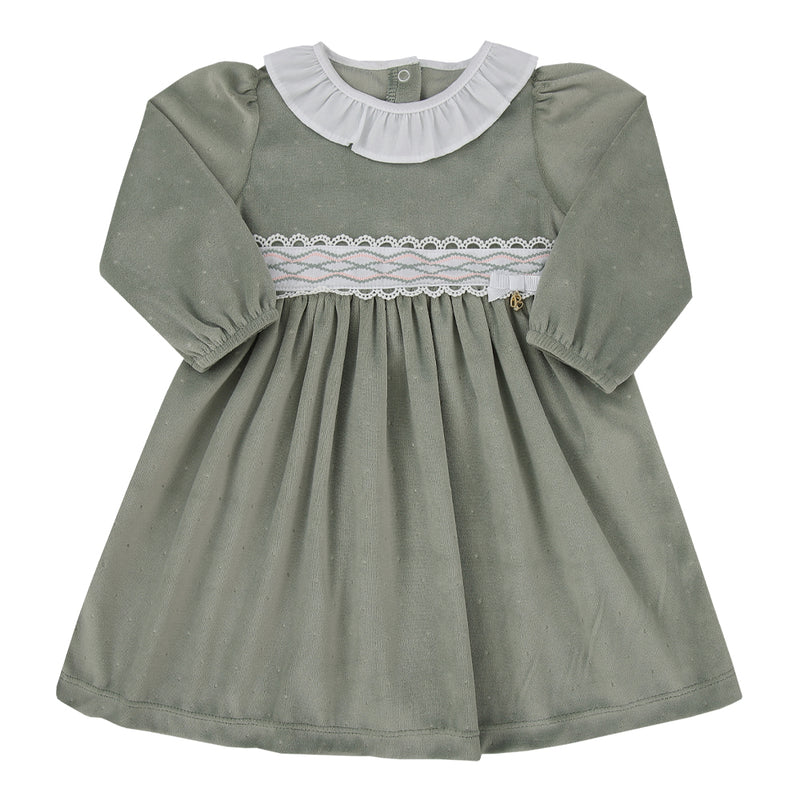 Vestido Paraiso Cerimônia Bebê Plush com Babado e Laço Exclusivo Inverno - Image 2