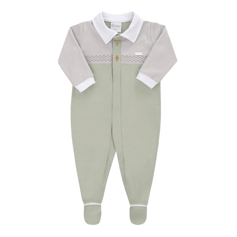 Macacão Longo Paraiso Suedine Bordado Masculino Verde Inverno 2025 - Image 2