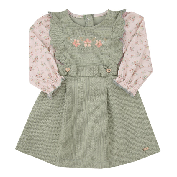 Vestido Paraiso Floral com Babados, Bordado e Laços Exclusivos