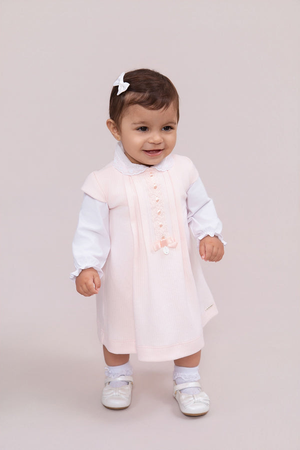 Vestido Paraiso Meia Estação com Gola Chiffon e Laço Exclusivo