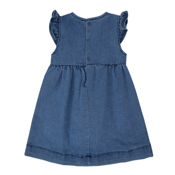 Vestido Paraiso Jeans com Laço e Pérola - Elegância para Ocasiões Especiais Verão Paraiso 19450