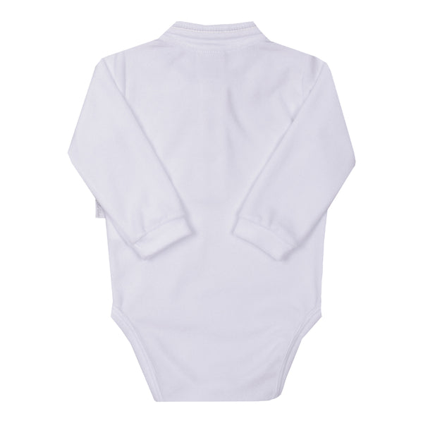 Body Paraíso Plush Manga Longa com Gola Bordada para Bebê