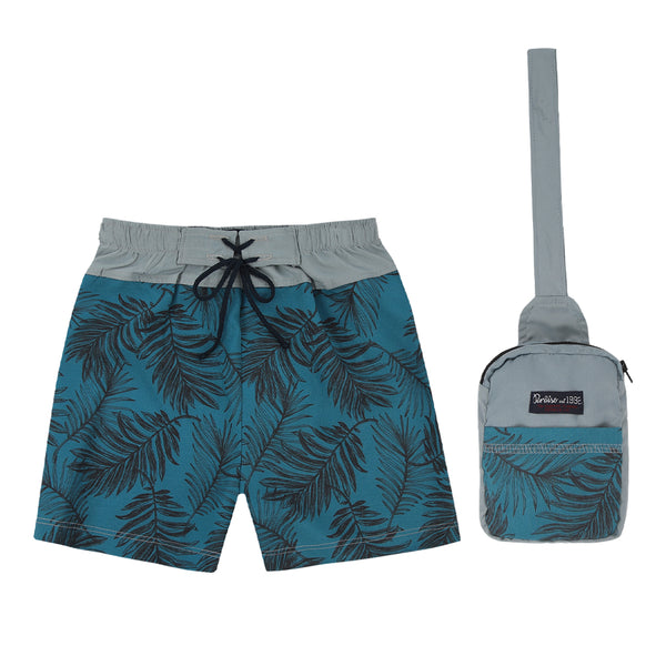 Shorts de Banho Masculino Paraiso Surf com Bolsa Bag Estilosa