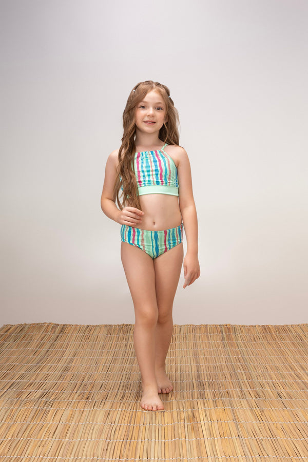 Biquíni Paraiso Praia Tradicional com Proteção UV e Detalhe Laço Infantil