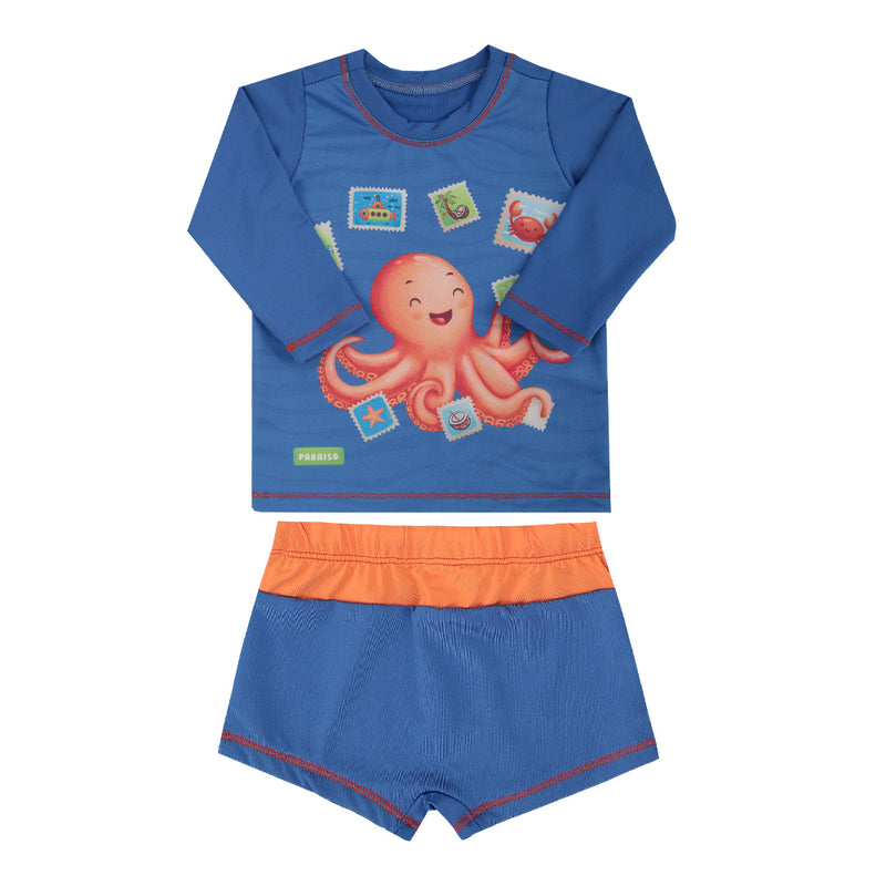 Conjunto Praia Masculino Paraiso Manga Longa com Proteção UV e Sunga - 18916 - Image 2