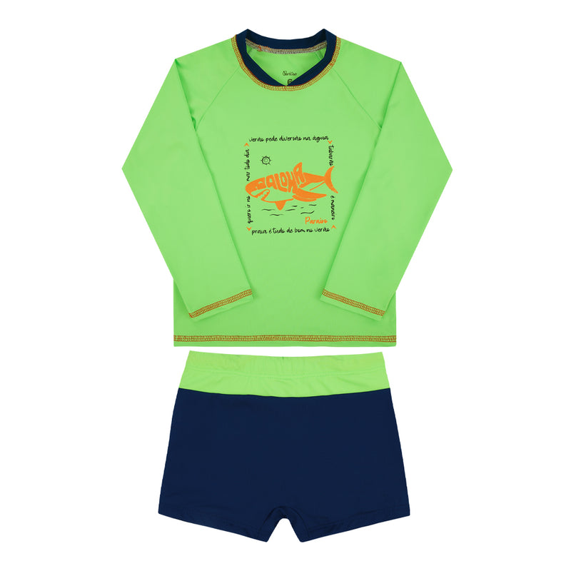Conjunto Praia Masculino Paraiso com Proteção UV Manga Longa Infantil - Image 2