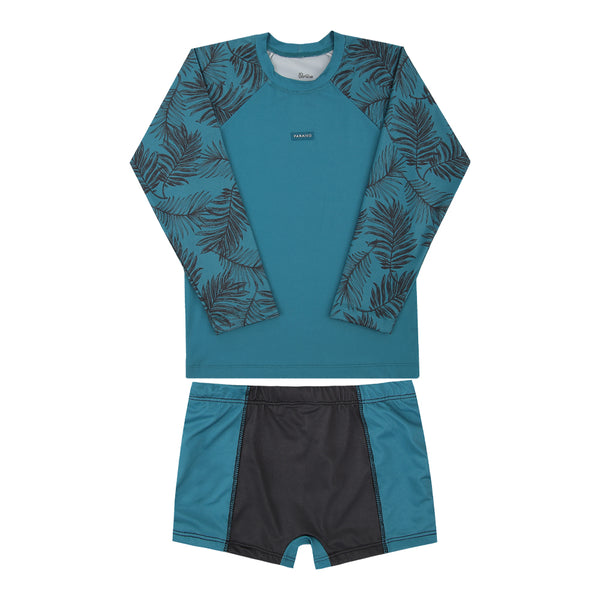 Conjunto Praia Masculino Manga Longa Paraiso com Proteção UV 50+
