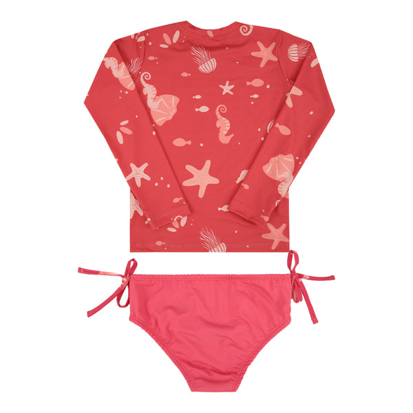 Conjunto Praia Manga Longa Feminino Paraiso com Proteção UV 50+ Verão Paraiso 18923